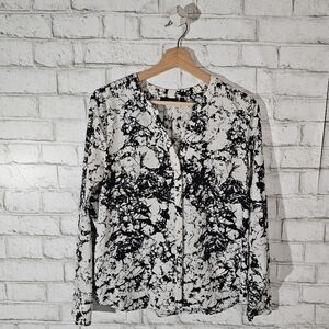 APT. 9 Marble Button-Up Blouse, S